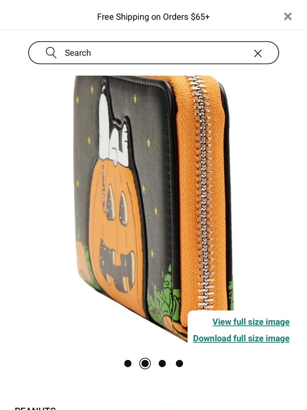 Loungefly Peanuts Great Pumpkin Snoopy Zip Around Wallet